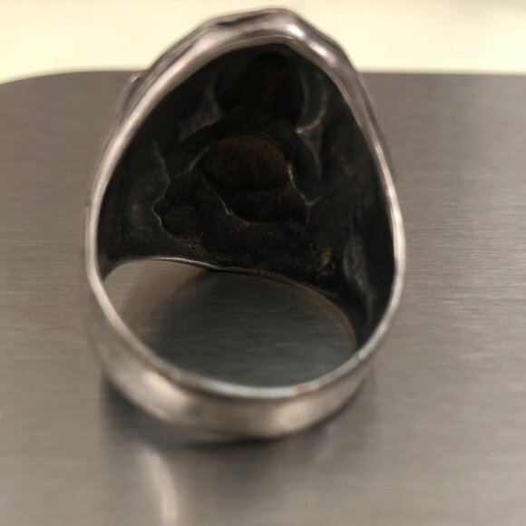 Men Ring 925 sterling silver Amulet Ganesh Size13.5us Bless Fortune Happiness - Picture 3 of 6